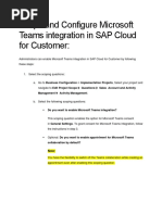 Microsoft Teams Integration in SAP C4C