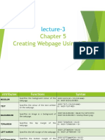 Creating Webpage Using HTML: Lecture-3