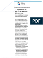 La Importancia de Una Correcta y Clara Definición Del Alcance Del Proyecto - PMI