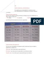 Clase de Castellano. Los Determinantes