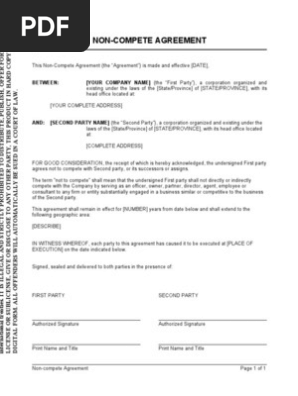 General Non-Compete Agreement