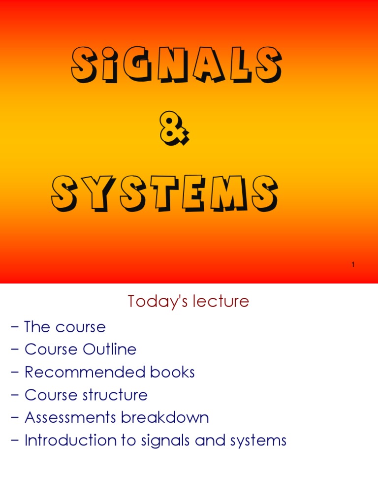 Signals and Systems Course Overview | PDF