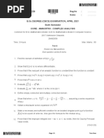 Exam Question Complex Analysis