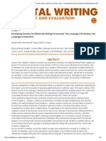 Digital Writing Assessment and Evaluation (McKee and DeVoss, Eds.) - Developing Domains For Multimodal Writing Assessment