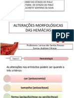 alterações morfólógicas das hemácias