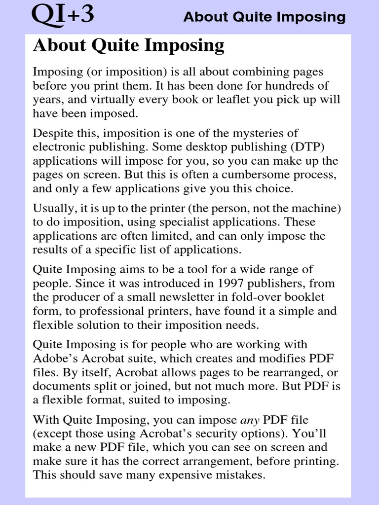 Quite Imposing: PDF Page Arrangement Tool | PDF