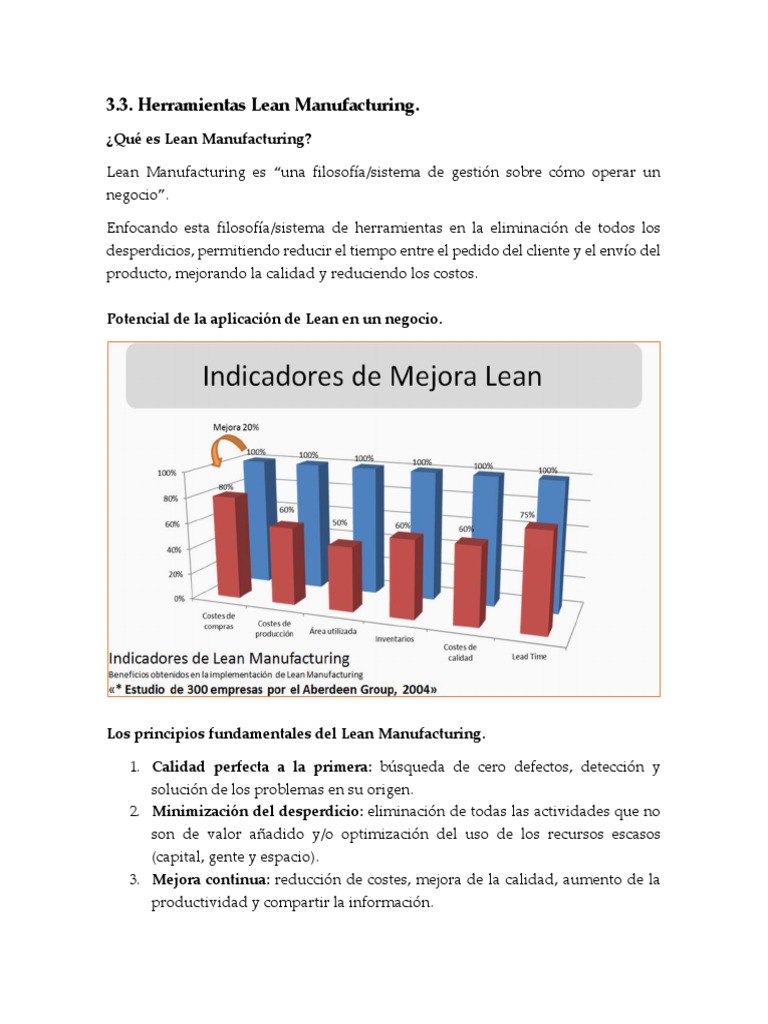Herramientas Clave del Lean Manufacturing | PDF | Lean Manufacturing ...