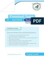 Personal Tutor: 11 + MATHS Test 8