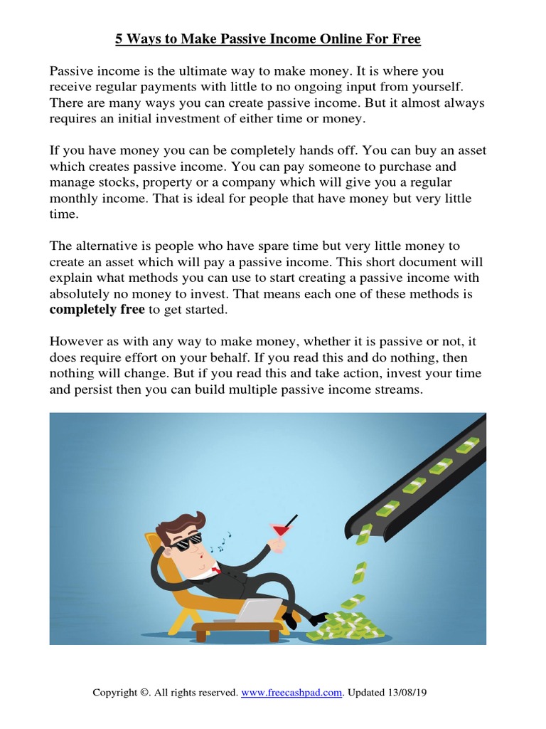 5 Ways To Make Passive Income Online For Free | PDF | Advertising ...