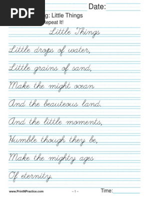 Cursive Writing Paragraph Pdf