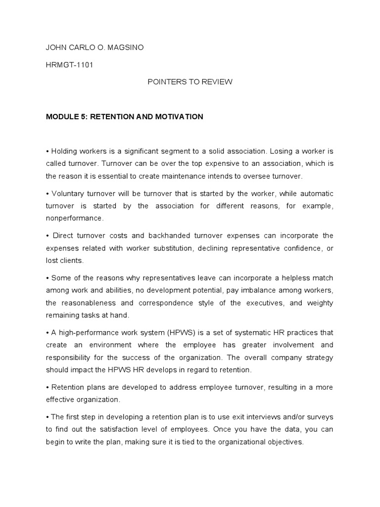 Retention Strategies in HR Management | PDF | Employee Retention ...