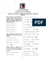 Taller #9 La Derivada. Algebra de Las Derivadas. Derivacion Implicita