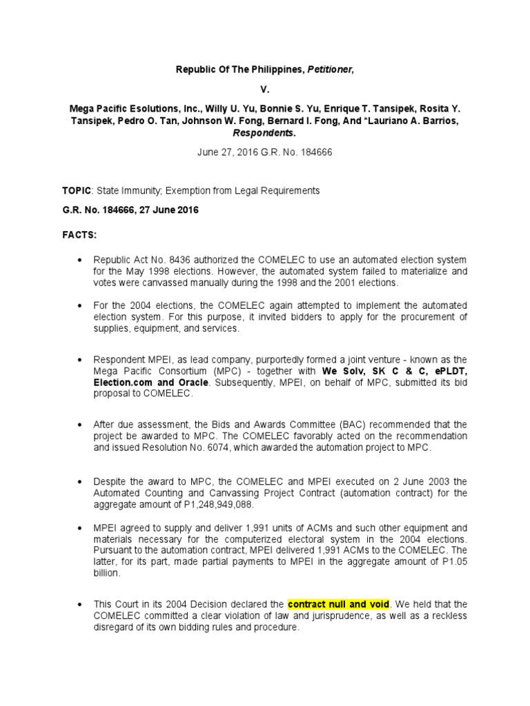 Republic v. Mega Pacific Esolutions, Inc. | PDF | Fraud | Commission On ...