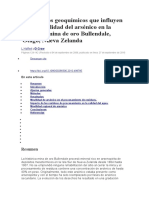 Procesos Geoquímicos Que Influyen en La Movilidad Del Arsénico en La Histórica Mina de Oro Bullendale