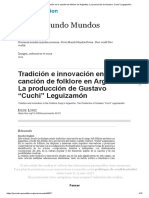 Tradición e innovación en la canción de folklore en Argentina. La producción de Gustavo “Cuchi” Leguizamón