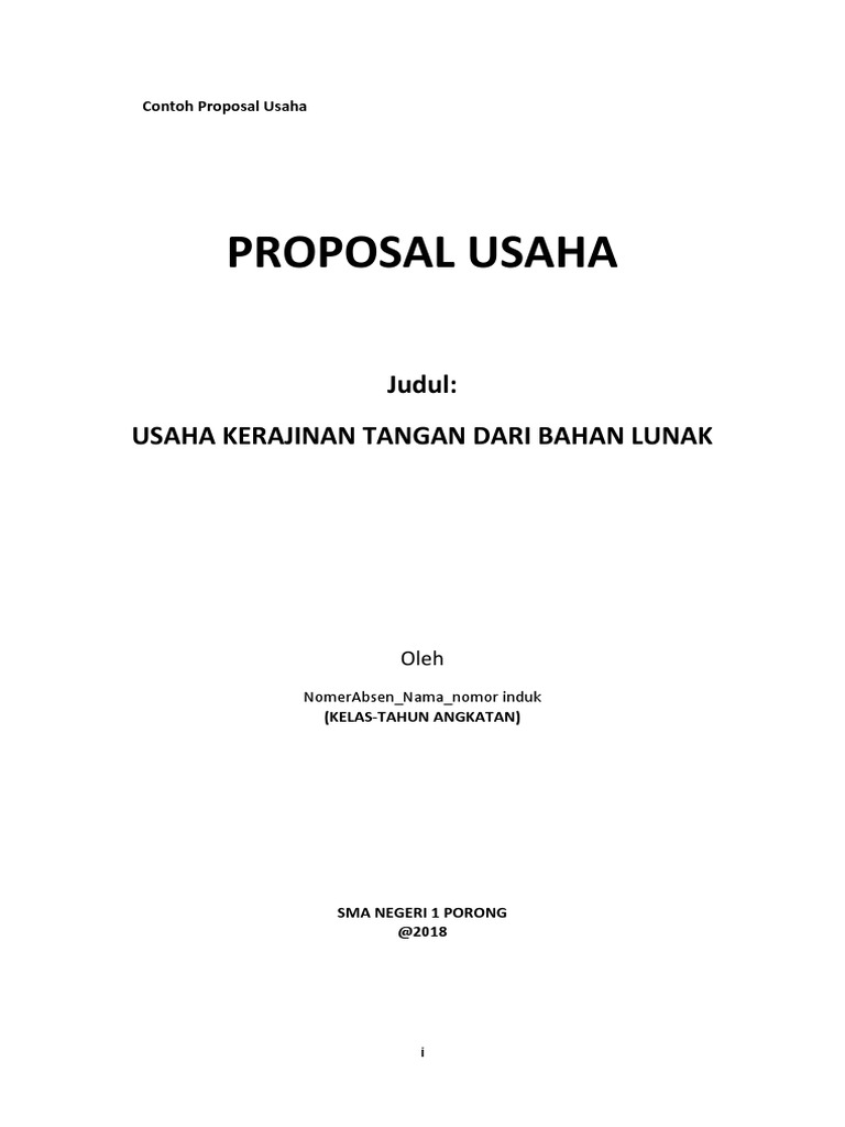 Proposal Usaha Kerajinan Tangan | PDF | Bisnis