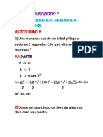 "Segundo Periodo " Guía de Trabajo Semana 6 Caída Libre