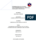 Analisis de Los Articulos. 356 y 357 de La Constitución de La República Del Ecuador