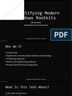 DEF CON Safe Mode - Bill Demirkapi - Demystifying Modern Windows Rootkits
