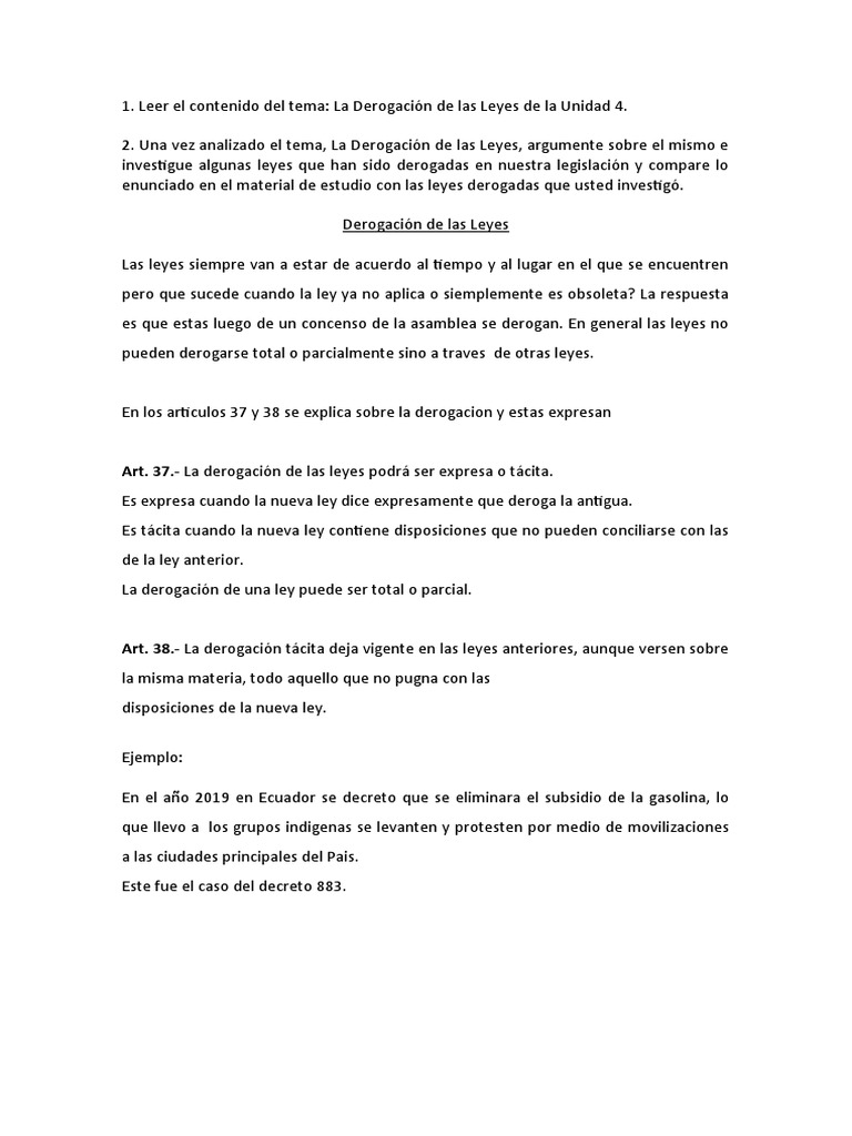 Derogación de Las Leyes | PDF | Política | Derecho