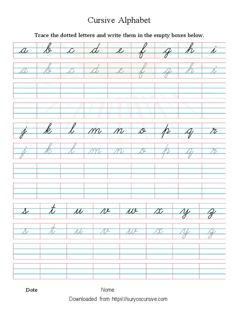 Cursive Alphabet Quick Practice | PDF | Language Arts & Discipline
