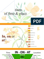 Prepositions of time and place - when to use in, on, at
