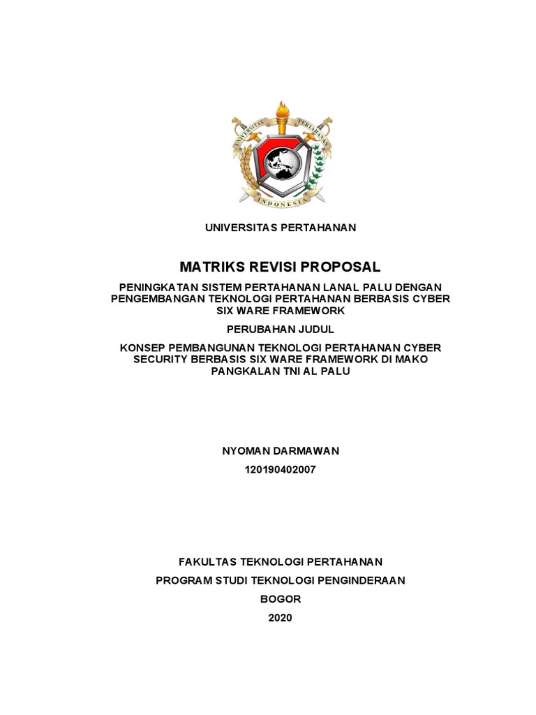 CONTOH Matriks Revisi Proposal | PDF