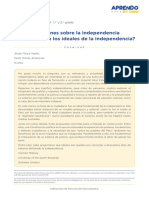 ¿Cuáles Fueron Los Ideales de La Independencia y Educación para La Generación Bicentenario