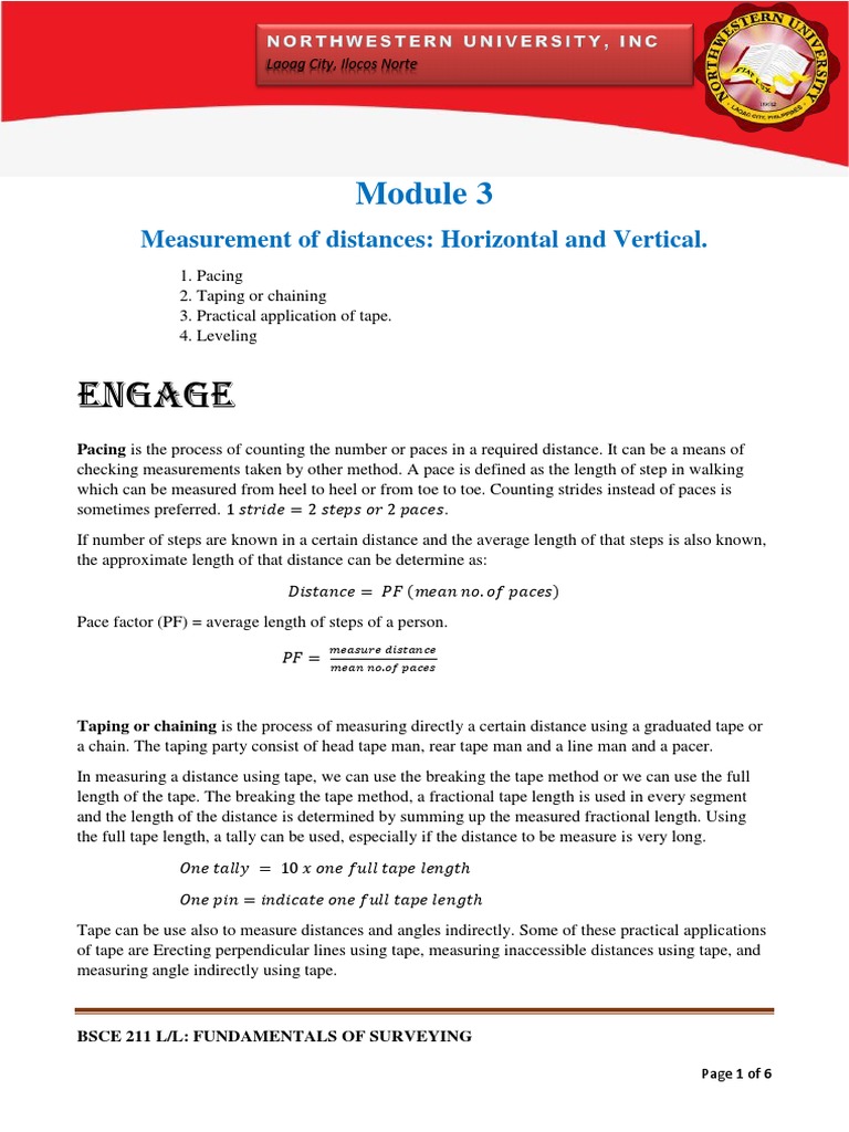Module-3 MEASUREMENT OF DISTANCES | PDF | Surveying | Length