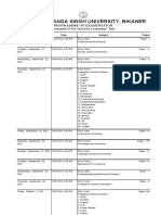 Maharaja Ganga Singh University, Bikaner: Programme of Examination