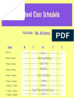 White Blue Green Class Schedule