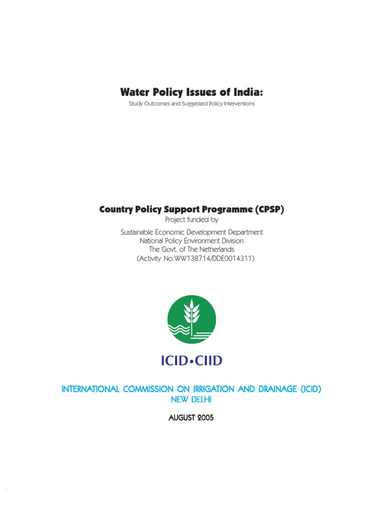 India's Water Policy Challenges and Solutions | PDF | Wastewater ...