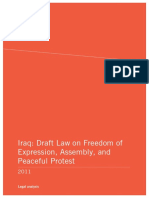 Iraq: Draft Law On Freedom of Expression, Assembly, and Peaceful Protest