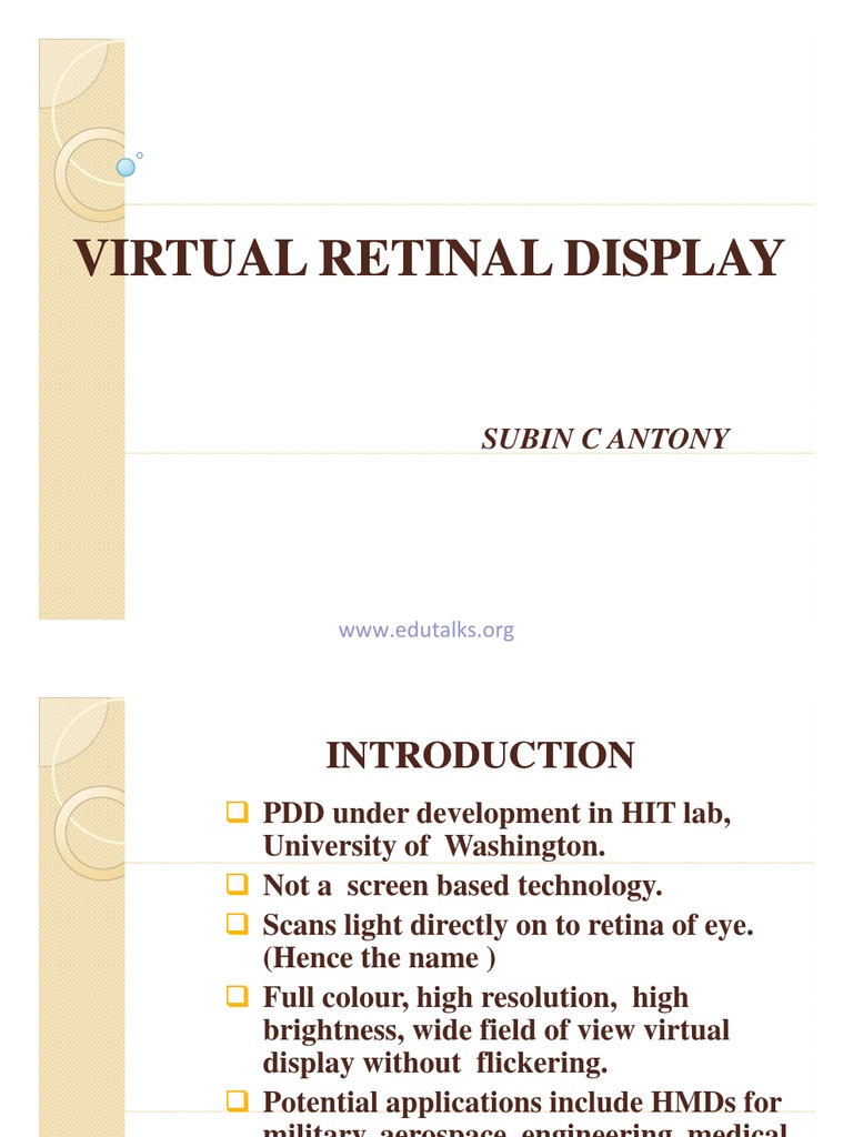 Virtual Retinal Display | PDF