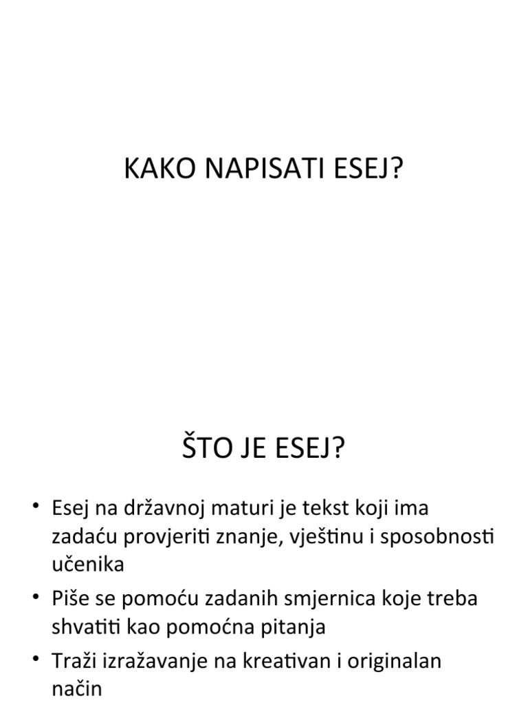 Kako Napisati Esej | PDF