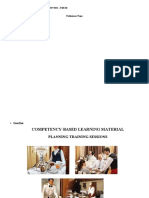 Front Page Trainees Guide On How To Use CBLM List of Competencies Competency Summary Learning Outcome Summary Learning Experiences
