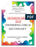 Division Meet 2019: Swimming Girls Secondary