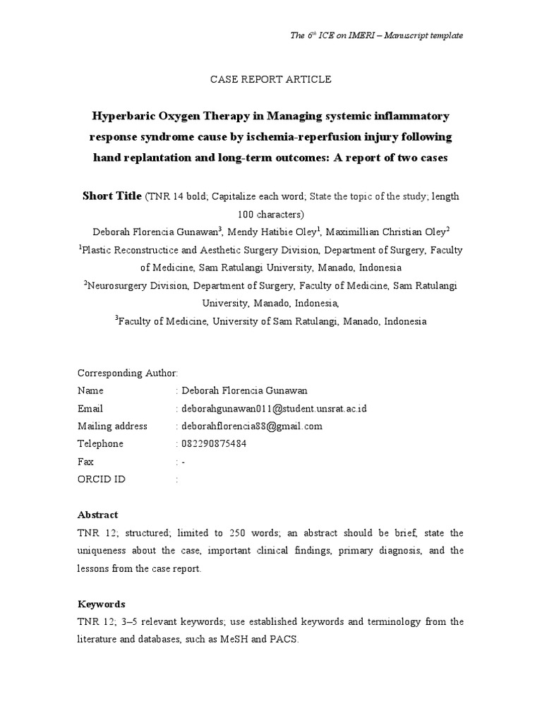 Case Report: Hyperbaric Therapy Outcomes | PDF | Medical Diagnosis ...