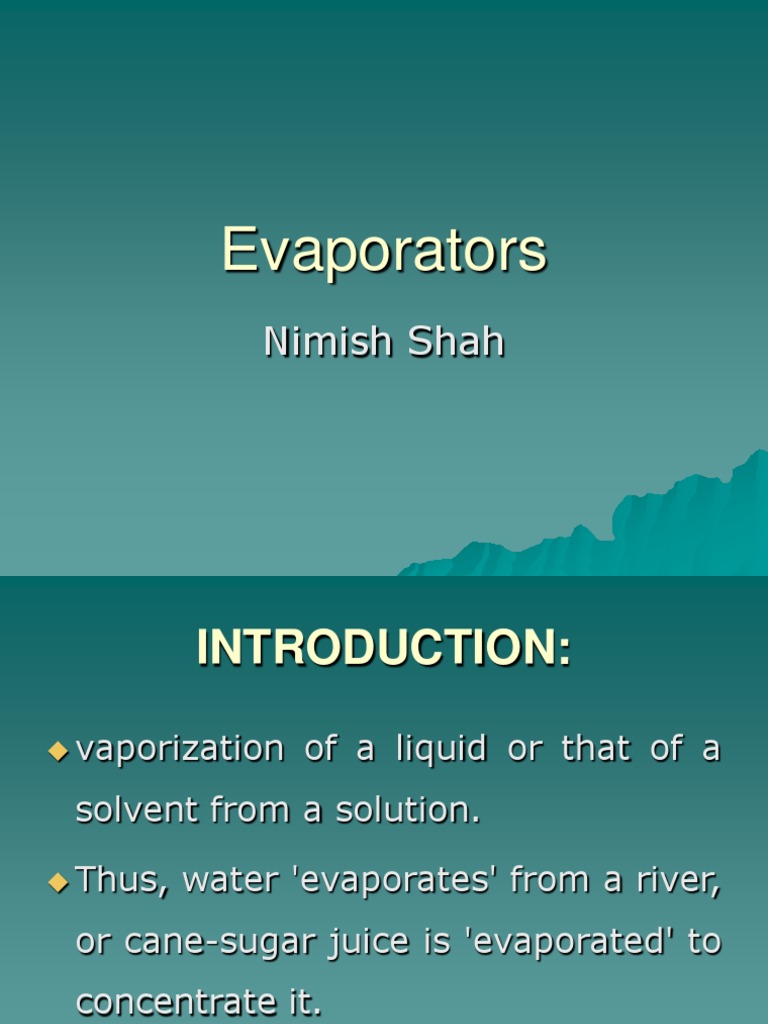 Evaporators Nimish Shah PDF Chemistry Physical Sciences