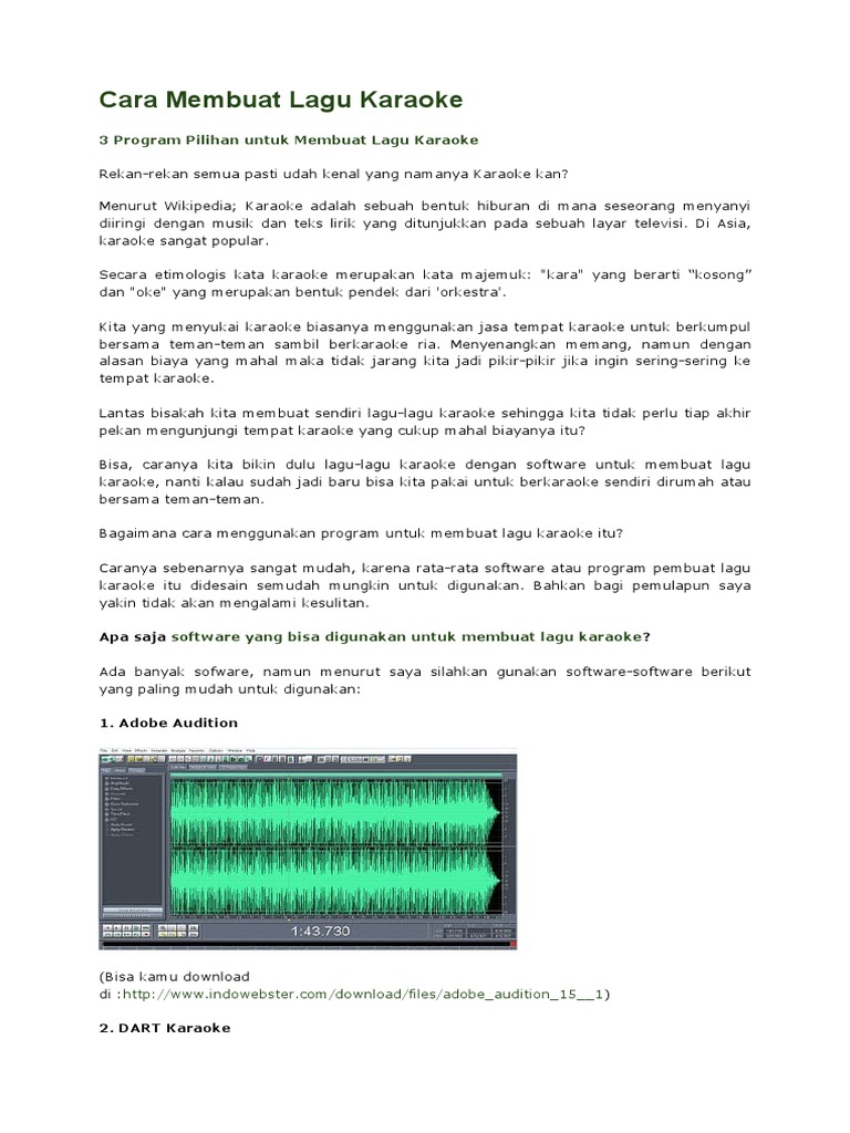 Cara Mudah Buat Lagu Karaoke Sendiri | PDF | Kajian Bahasa Asing