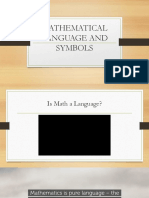 Mathematical Language and Symbols Edited