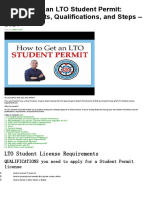 LTO Student Permit Fees Guide | PDF | Identity Document | Government ...