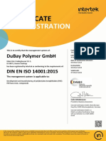 ISO 14001 Certification for DuBay Polymer GmbH