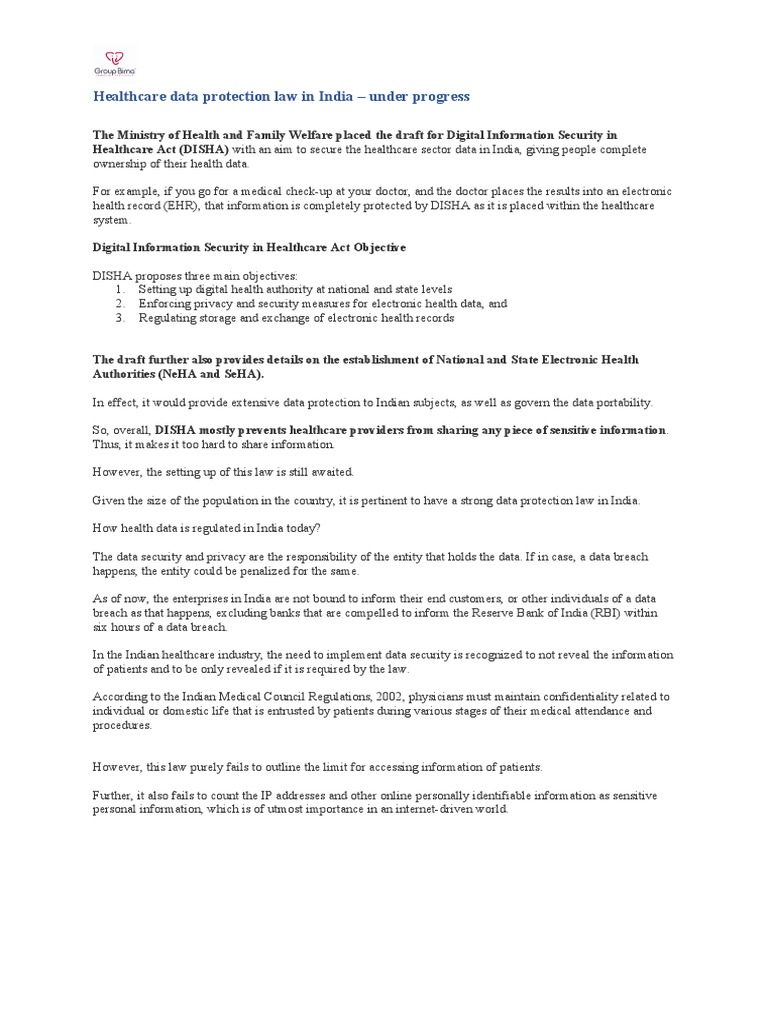 India's Health Data Security Law | PDF | Health Informatics ...