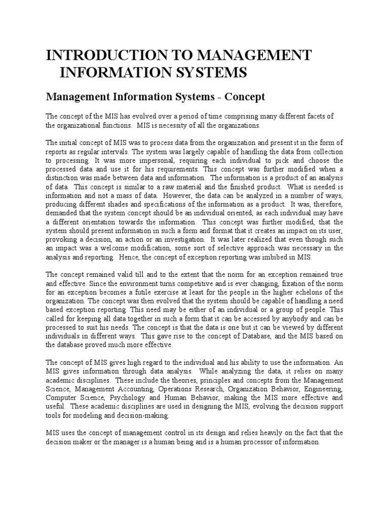 Introduction To Management Information Systems | PDF | Management ...