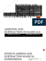 Operations On Radical Expressions (Week 7)