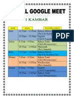 Jadual Google Meet Tahun 1