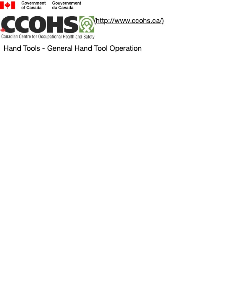Hand Tools General Hand Tool Operation OSH Answers PDF Tools Hammer