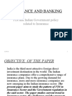 Insurance and Banking: FDI and Indian Government Policy Related To Insurance