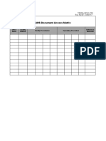 QMS Document Access Matrix: Office Name Quality Manual Quality Procedures Operating Procedure Reference Materials